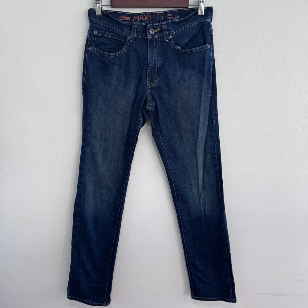 Urban Pipeline Mens Maxflex Straight Dark Wash Denim Jeans‎ Size 28x32